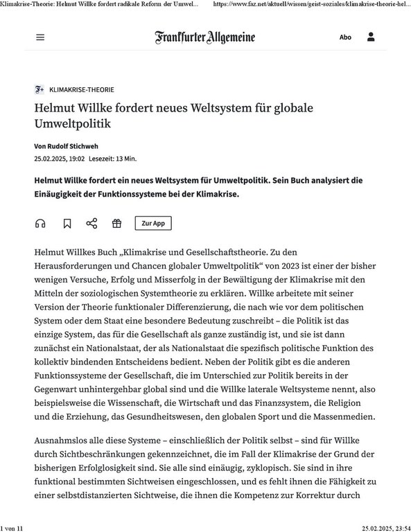 Klimakrise-Theorie. Helmut Willkefordert radikale Reform der Umweltpolitik, FAZ Net, 25.02.2025.pdf Klimakrise-Theorie. Helmut Willkefordert radikale Reform der Umweltpolitik, FAZ Net, 25.02.2025.pdf