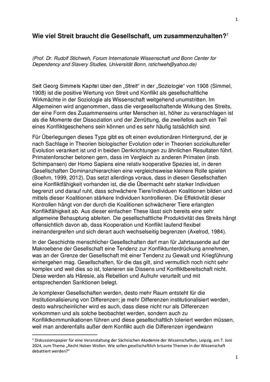 Wie viel Streit braucht dieGesellschaft, um zusammenzuhalten? Wie viel Streit braucht dieGesellschaft, um zusammenzuhalten?